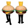 Burger Mascot Costume with Crown for Kids and Adults