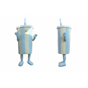Blue Cup Mascot Costume for Kids and Adults