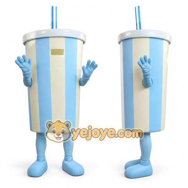 Blue Cup Mascot Costume for Kids and Adults