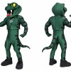 Green Snake Mascot Costume with Tail and Stripes