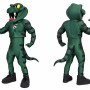 Green Snake Mascot Costume with Tail and Stripes