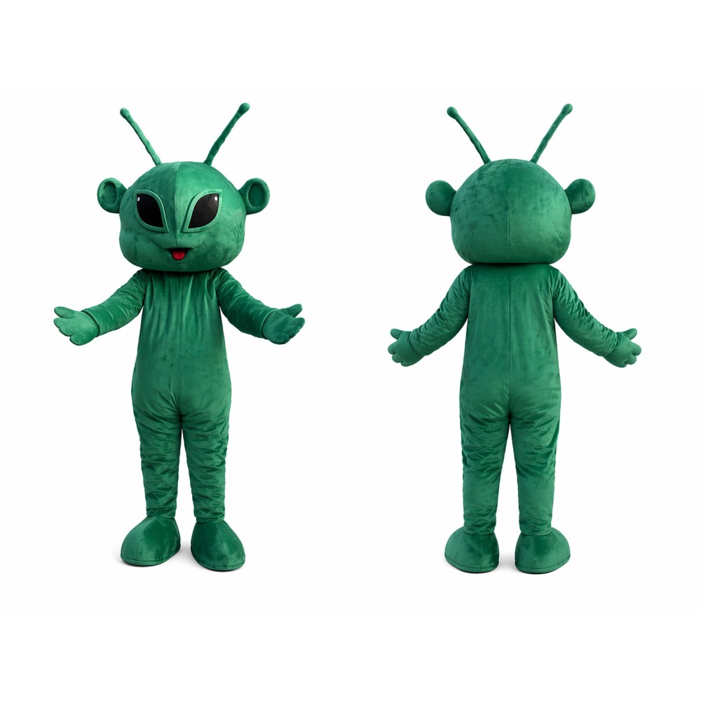 Green Alien Mascot Costume for Kids and Adults