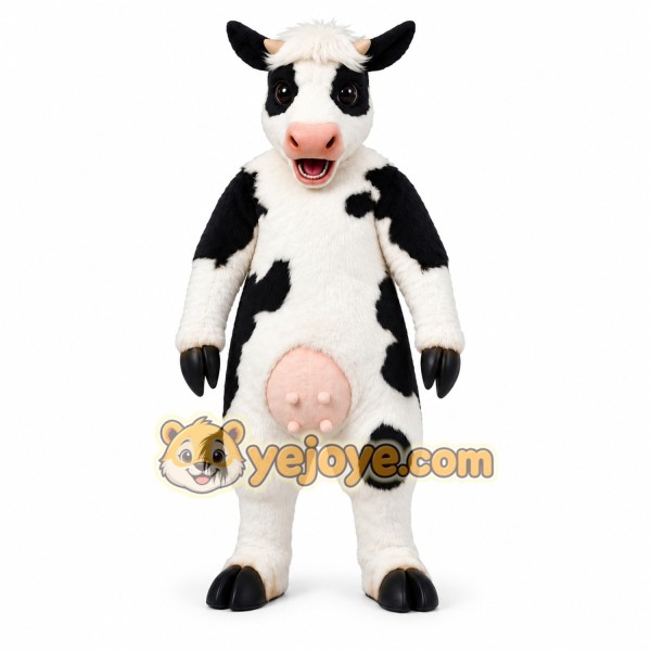 Cow Mascot Costume Black and White Plush Outfit Cow Mascot Costume Black and White Plush Outfit