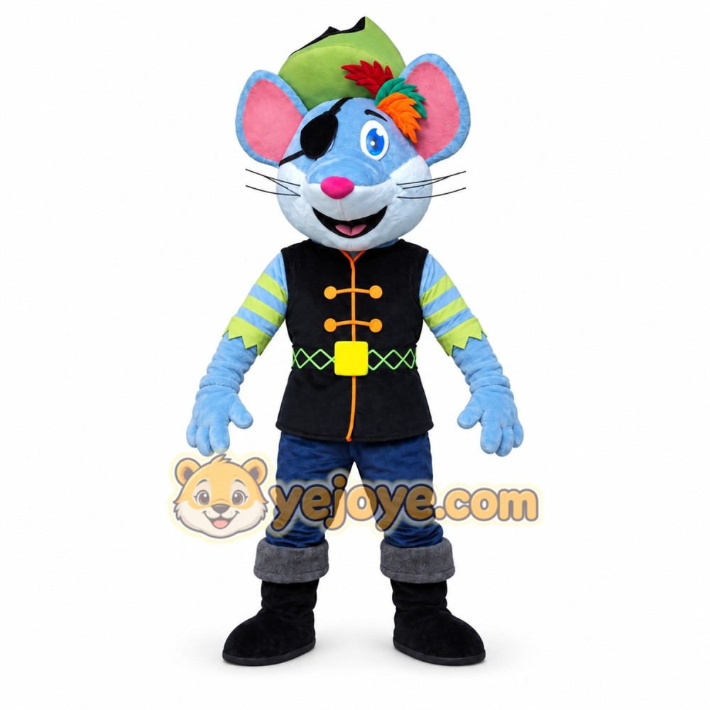 Blue Pirate Mouse Mascot Costume