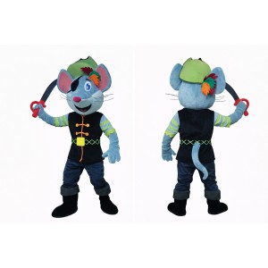 Blue Pirate Mouse Mascot Costume