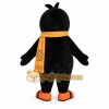 Black Penguin Mascot Costume with Yellow Scarf Black Penguin Mascot Costume with Yellow Scarf