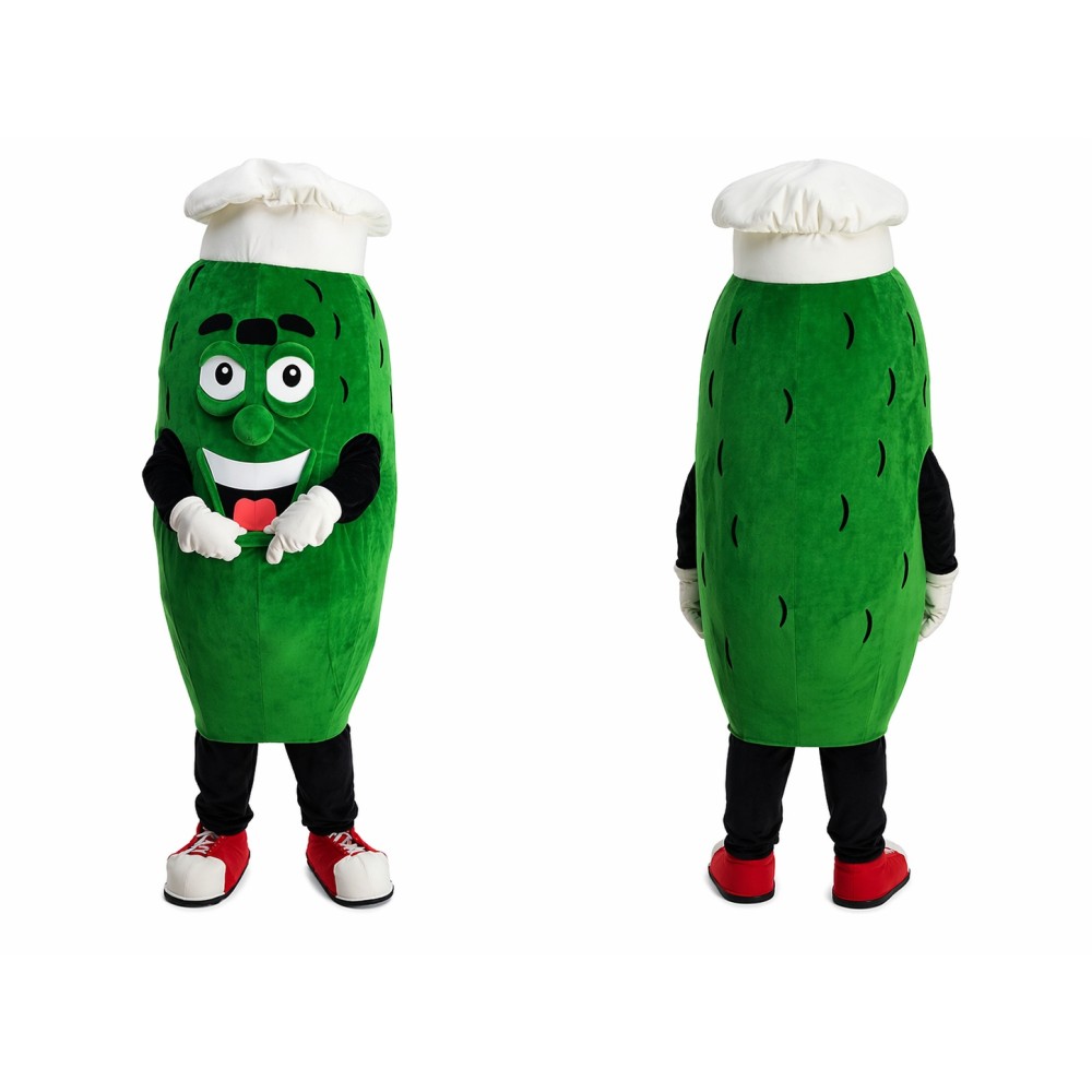Green Pickle Mascot Costume for Kids and Adults