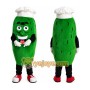 Green Pickle Mascot Costume for Kids and Adults