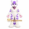 White and Purple Furry Cat Mascot Costume