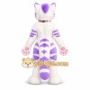 White and Purple Furry Cat Mascot Costume