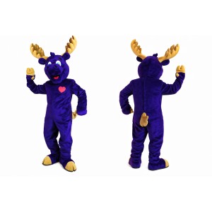 Purple Moose Mascot Costume