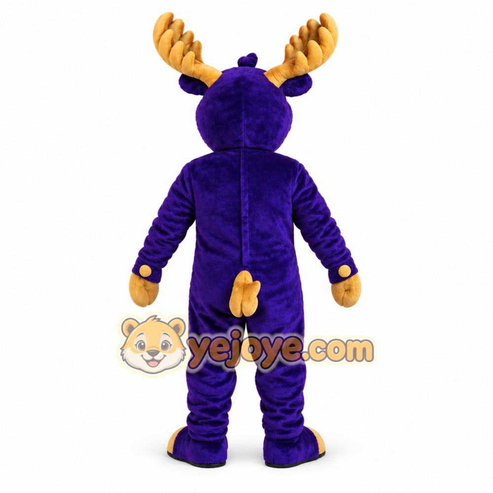 Purple Moose Mascot Costume