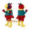Red Parrot Mascot Costume with Yellow Accents Red Parrot Mascot Costume with Yellow Accents