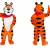 Orange Tiger Mascot Costume with Red Scarf
