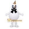 White Snowman Mascot Costume with Black Scarf White Snowman Mascot Costume with Black Scarf