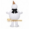 White Snowman Mascot Costume with Black Scarf White Snowman Mascot Costume with Black Scarf