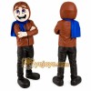 Blue Aviator Mascot Costume Blue Aviator Mascot Costume