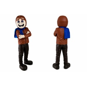 Blue Aviator Mascot Costume