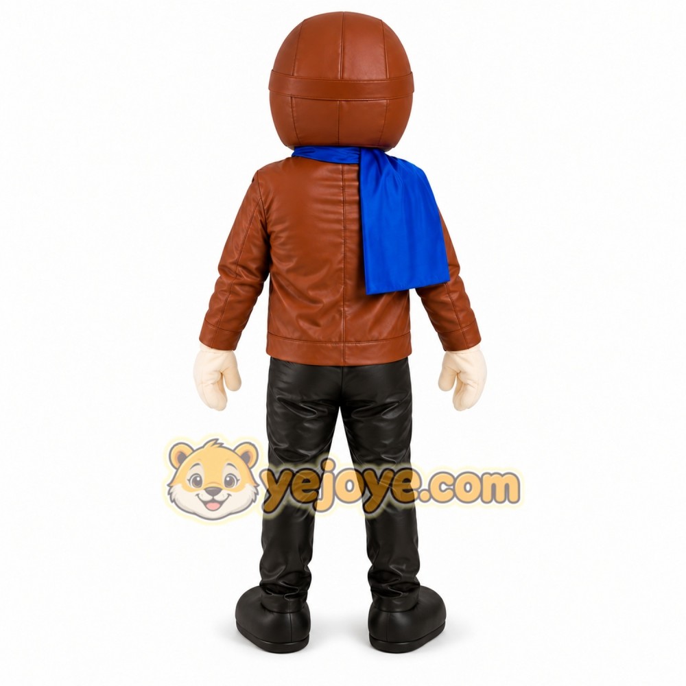 Blue Aviator Mascot Costume Blue Aviator Mascot Costume