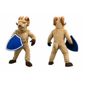 Ram Mascot Costume with Blue Shield