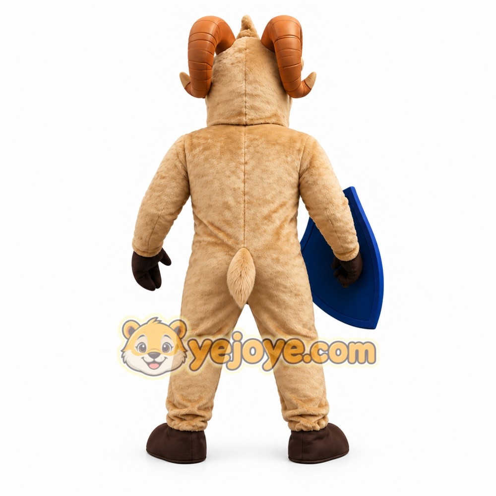 Ram Mascot Costume with Blue Shield