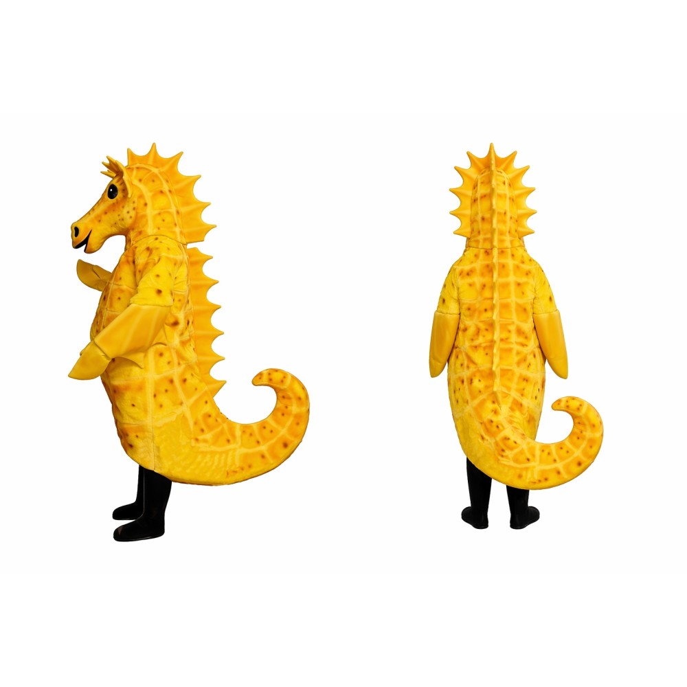 Yellow Seahorse Mascot Costume Suit