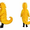 Yellow Seahorse Mascot Costume Suit