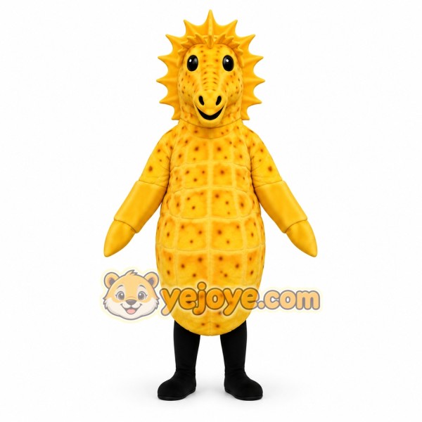 Yellow Seahorse Mascot Costume Suit Yellow Seahorse Mascot Costume Suit