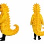 Yellow Seahorse Mascot Costume Suit
