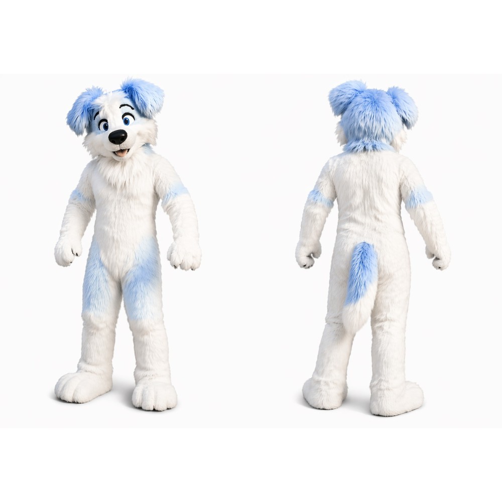 Blue Dog Mascot Costume for Events Party Dress Up