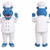 Blue Chef Hippo Mascot Costume