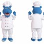 Blue Chef Hippo Mascot Costume