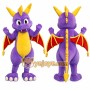 Purple Dragon Mascot Costume with Red Wings