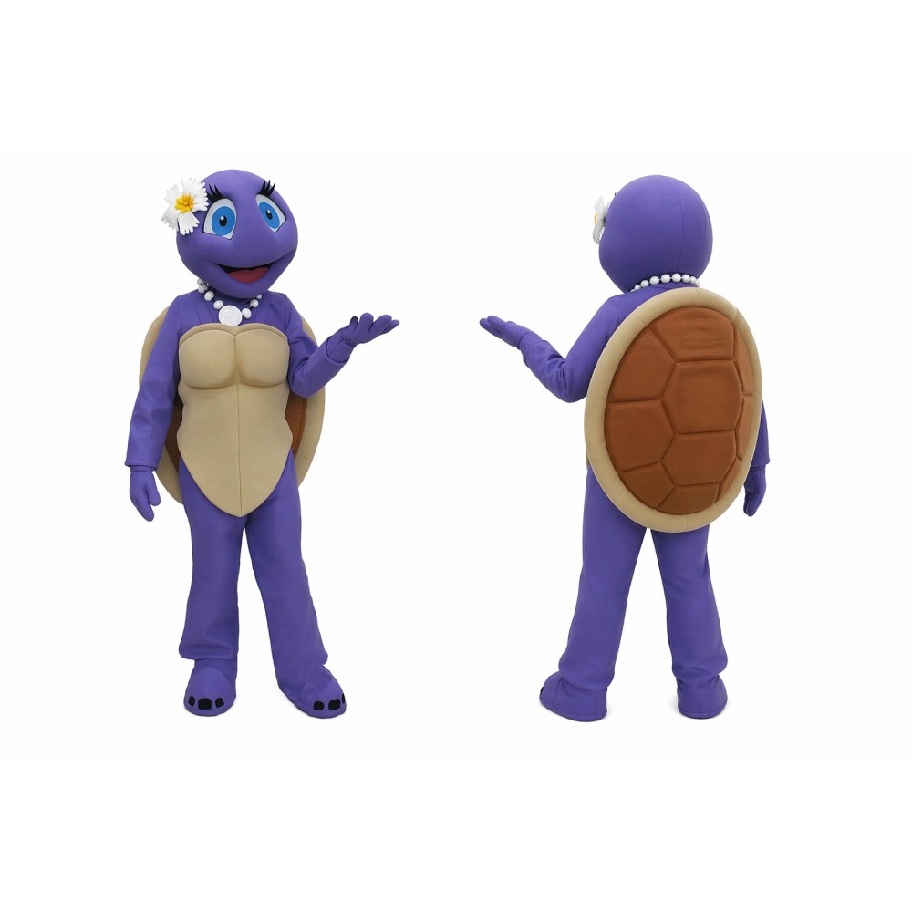 Purple Turtle Mascot Costume for Kids and Adults