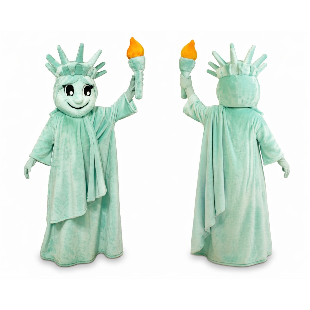 Mint Green Mascot Costume with Torch