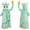 Mint Green Mascot Costume with Torch
