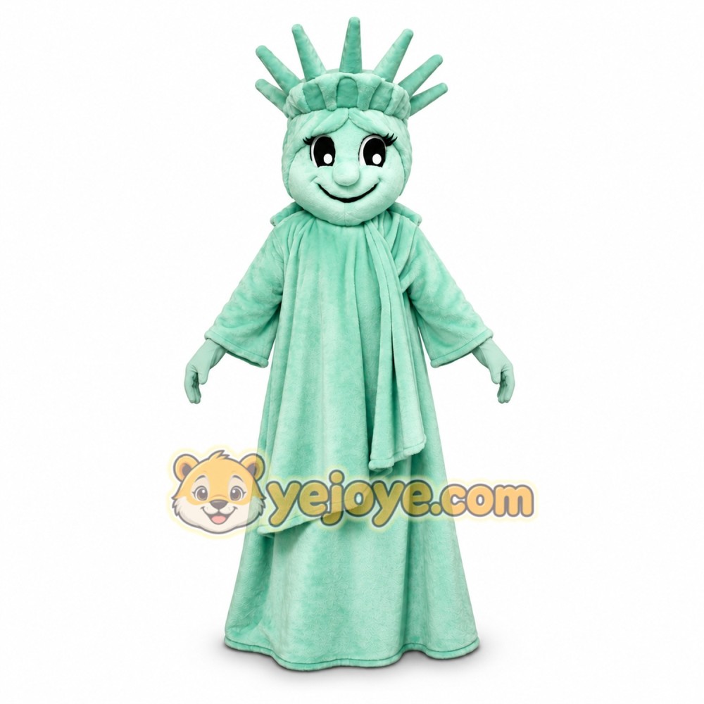 Mint Green Mascot Costume with Torch