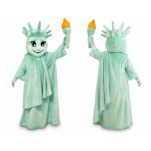 Mint Green Mascot Costume with Torch