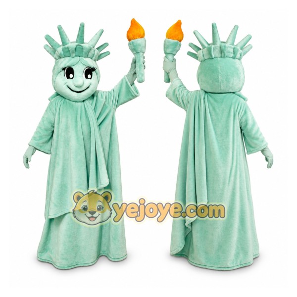 Mint Green Mascot Costume with Torch