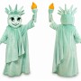 Mint Green Mascot Costume with Torch