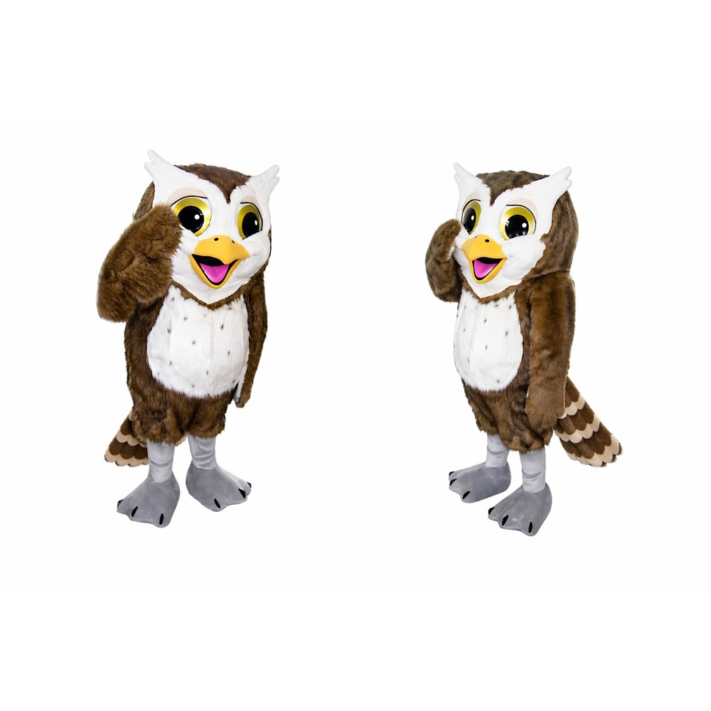 Owl Mascot Costume for Kids and Adults Brown Color