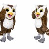 Owl Mascot Costume for Kids and Adults Brown Color