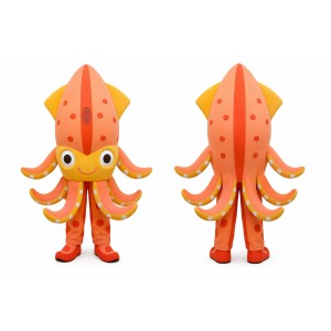 Orange Squid Mascot Costume for Parties and Events