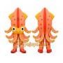 Orange Squid Mascot Costume for Parties and Events