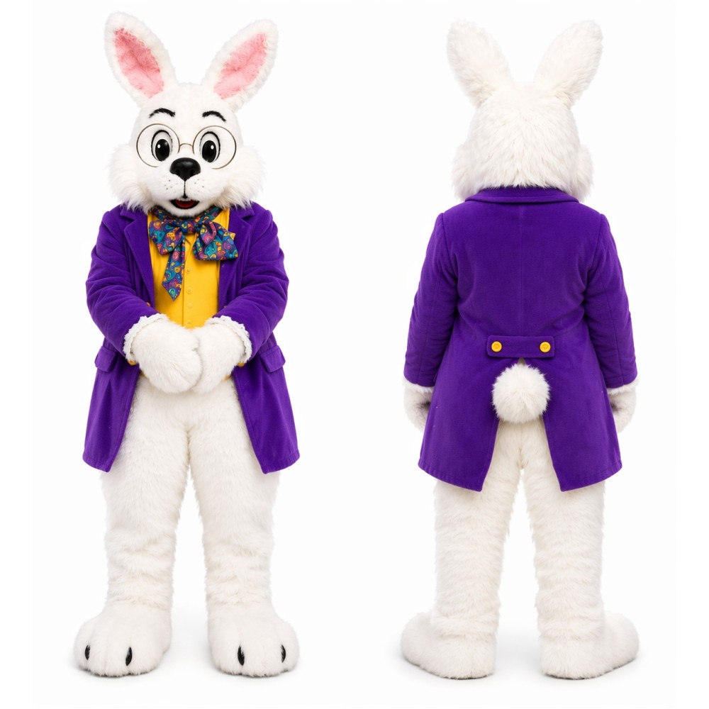 Purple Bunny Mascot Costume