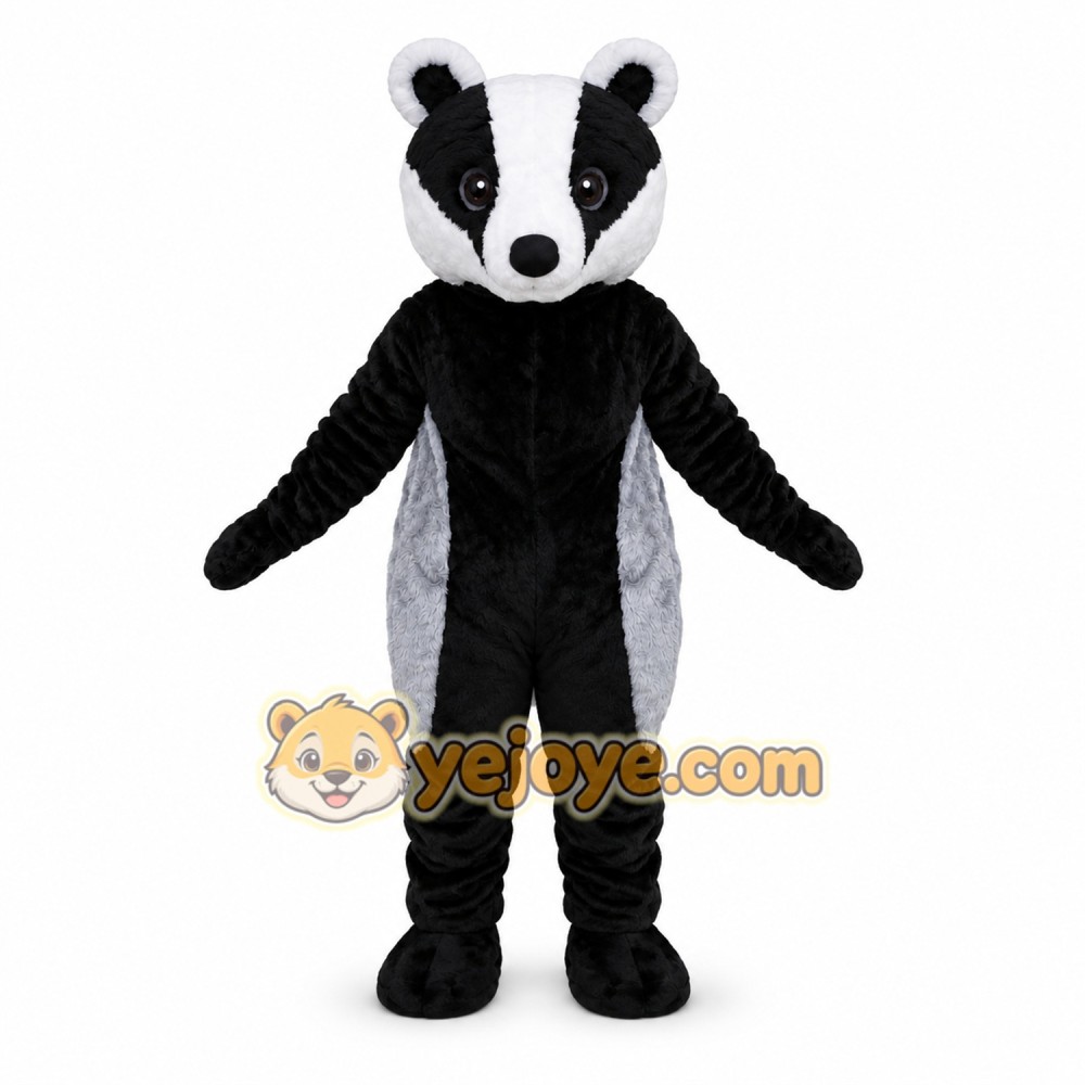Black Badger Mascot Costume for Kids and Adults