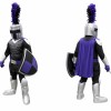 Knight Mascot Costume with Purple Cape and Shield