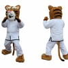 Tiger Mascot Costume in White and Brown Color