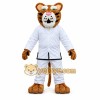 Tiger Mascot Costume in White and Brown Color
