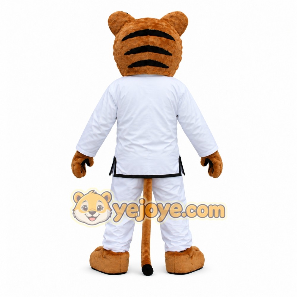 Tiger Mascot Costume in White and Brown Color